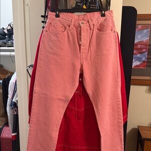 Levi's 501 Pink Straight Leg Women's Jeans
